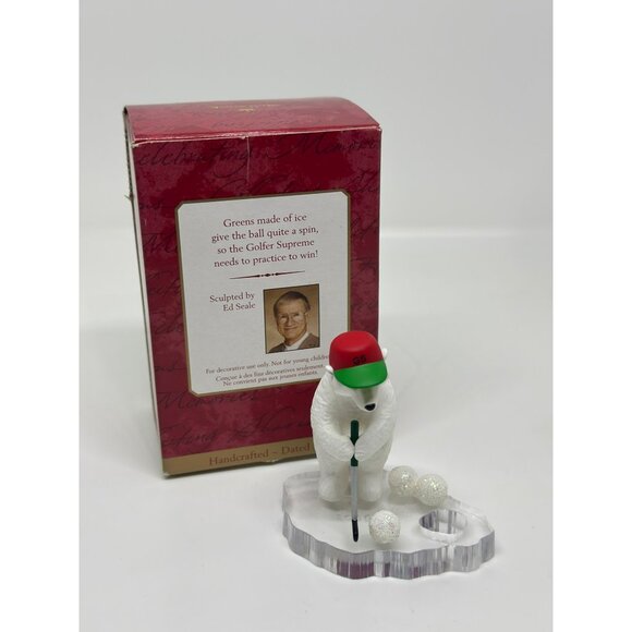 VTG 2000 Hallmark Keepsake Ornament 3.75" Golfer Supreme Polar Bear Edition - Picture 4 of 6